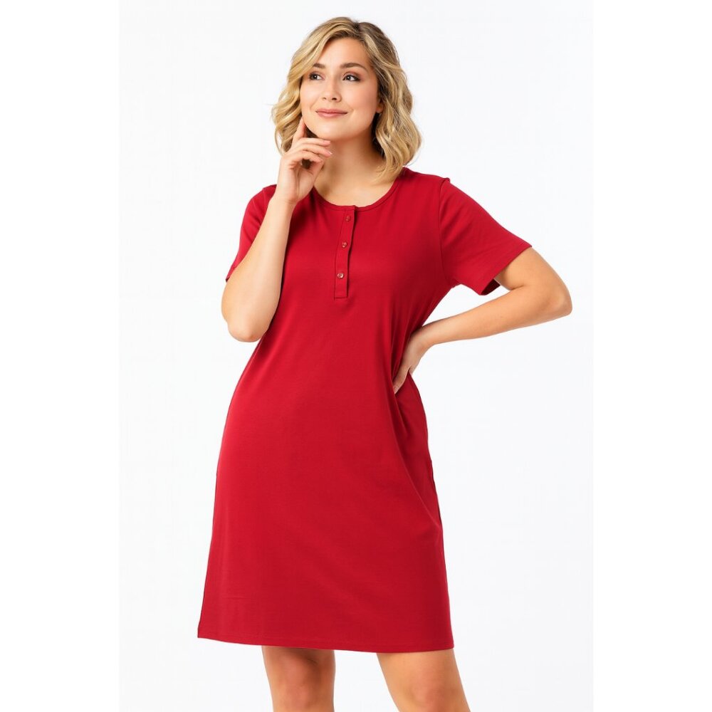 Women’s Comfy Red Short Sleeve Nightshirt – Size M – NWOT